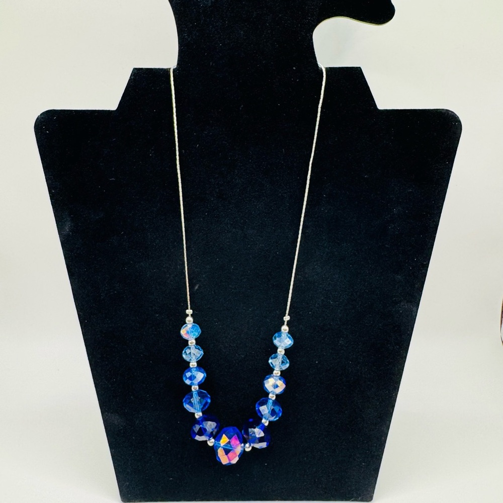 Dazzling Blue Beaded Necklace